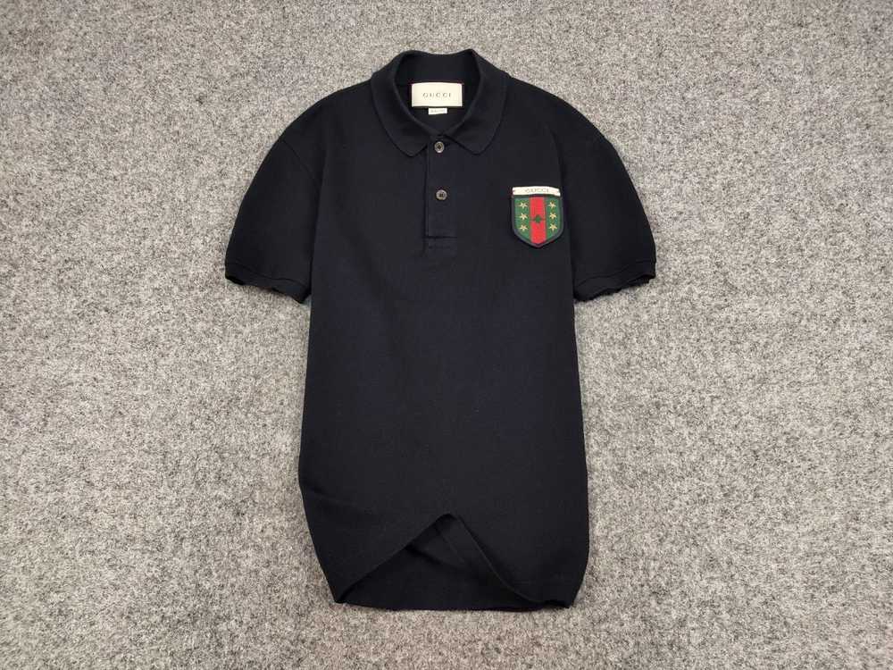 Gucci × Luxury Gucci Web Crest Navy Embroidered l… - image 2