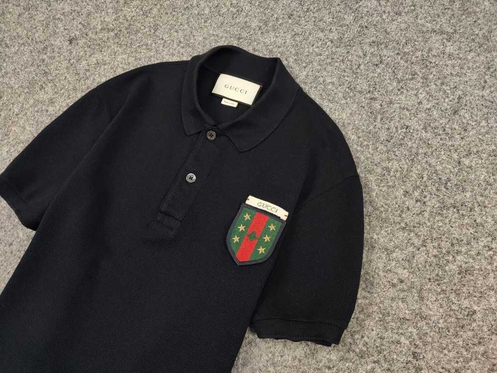 Gucci × Luxury Gucci Web Crest Navy Embroidered l… - image 4