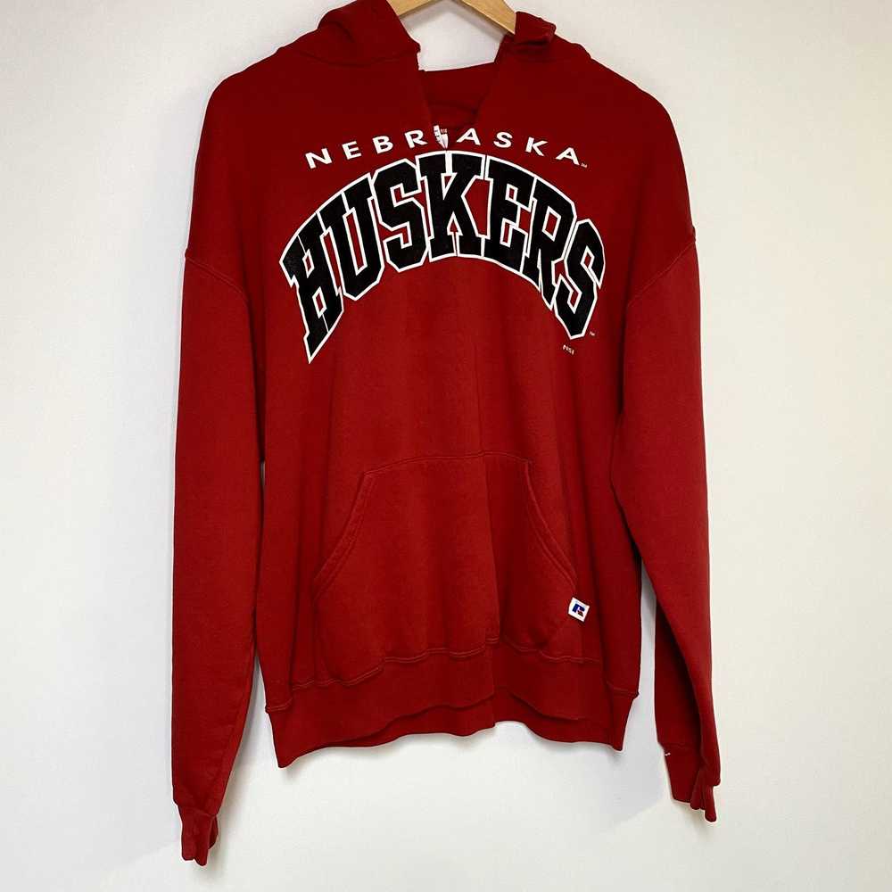 Russell Athletic Vintage Nebraska Hoodie 90s Russ… - image 1