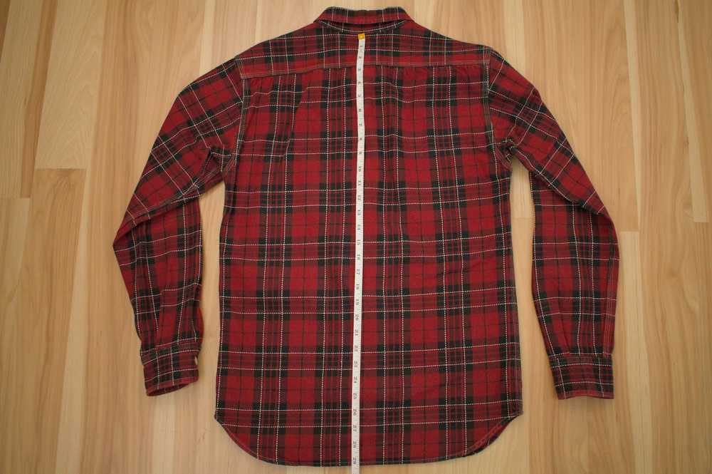 Momotaro Red Stitched Plaid Shirt, size 40 - image 6