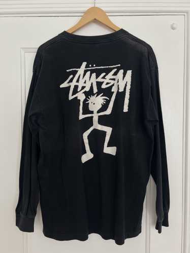 Stussy Rare 90s Stussy Stickman Long Sleeve Shirt