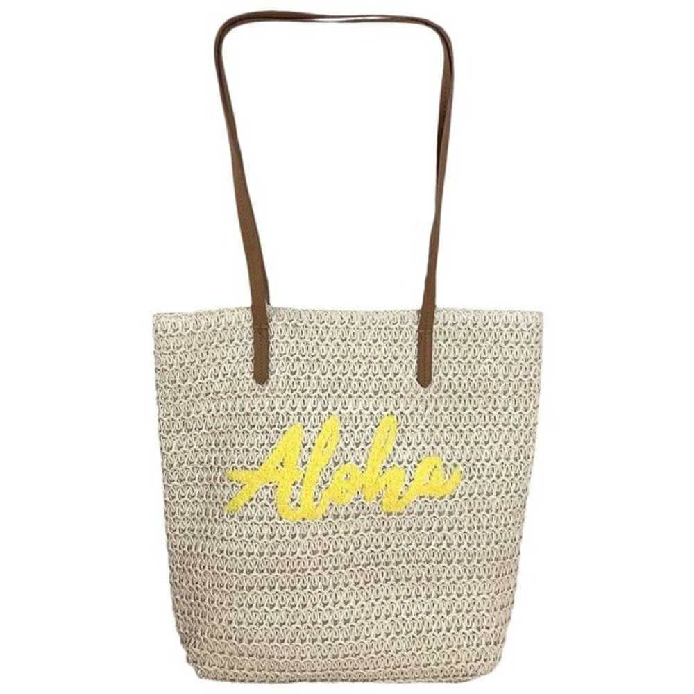 Other Straw Tote Aloha Beach Bag Everyday Tote Ye… - image 1