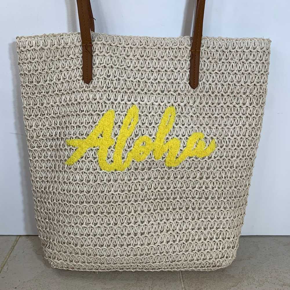 Other Straw Tote Aloha Beach Bag Everyday Tote Ye… - image 4