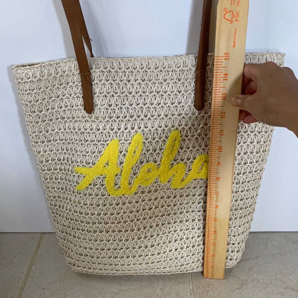 Other Straw Tote Aloha Beach Bag Everyday Tote Ye… - image 5