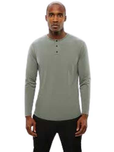 CUTS AO Long Sleeve Henley Curve-Hem | Pine