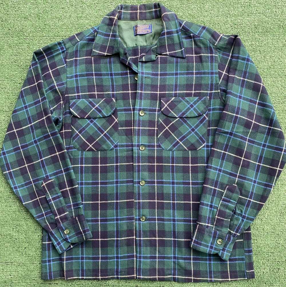 Pendleton VTG 60’s Pendleton Wool Plaid Flap Pock… - image 1