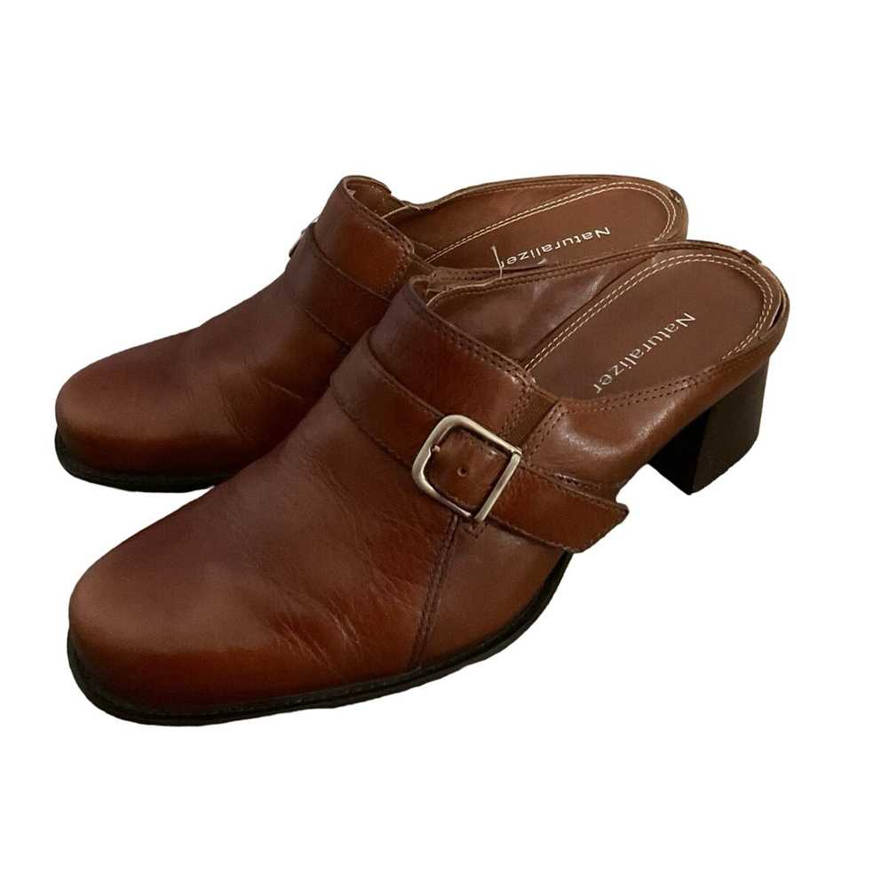 Other Naturalizer Brown Buckle Accent Mule Heels … - image 1