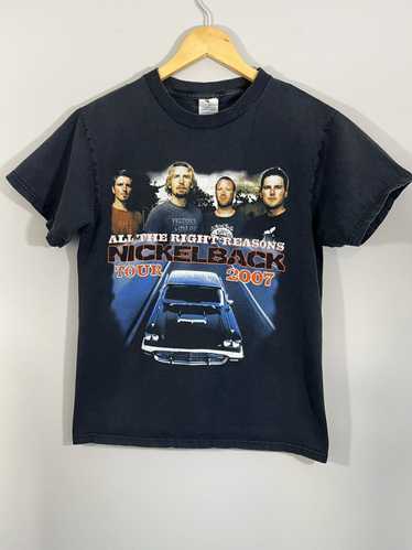 Band Tees Faded Black Nickelback 2007 Tour Y2K Ban