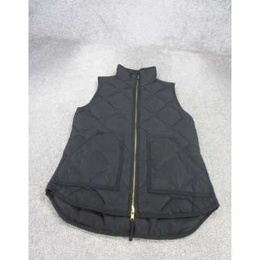 J.Crew Womens Quilted Black Puffer Crew Vest 2Xs f