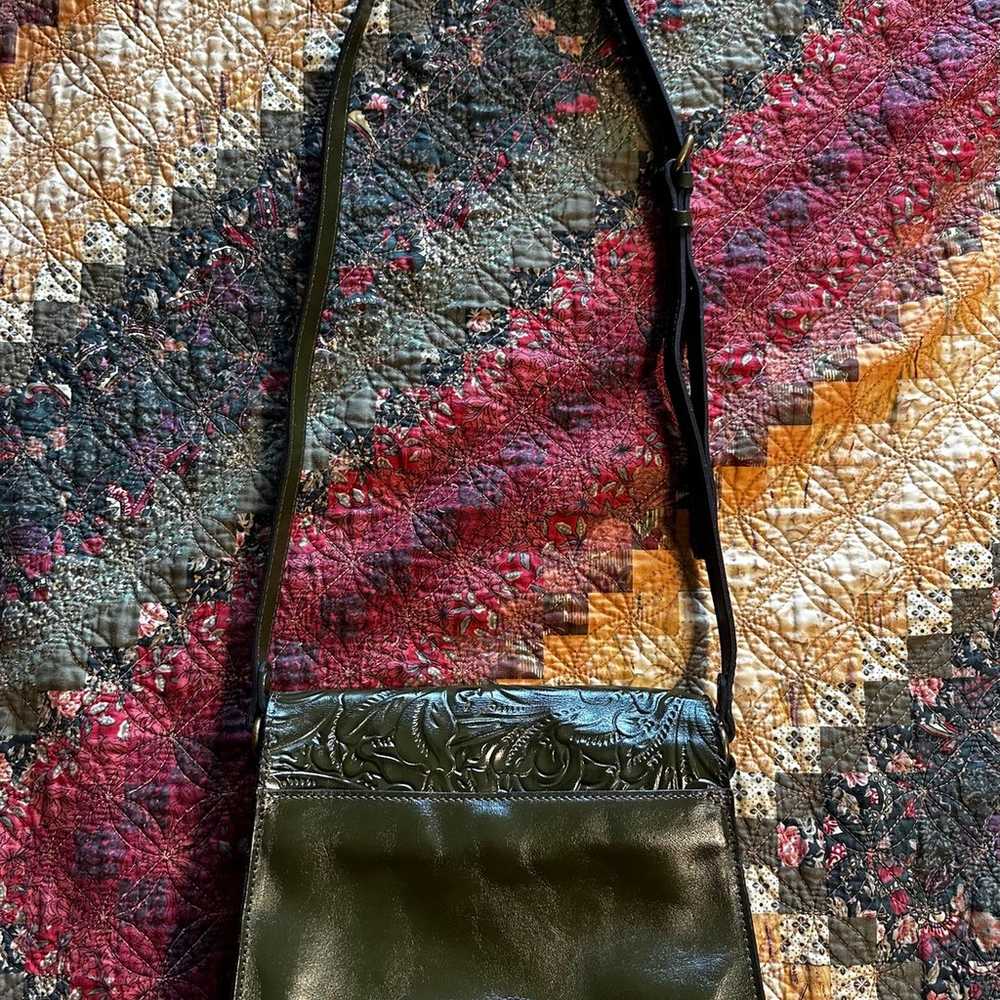 Patricia Nash Olive Green Crossbody Bag in great … - image 2