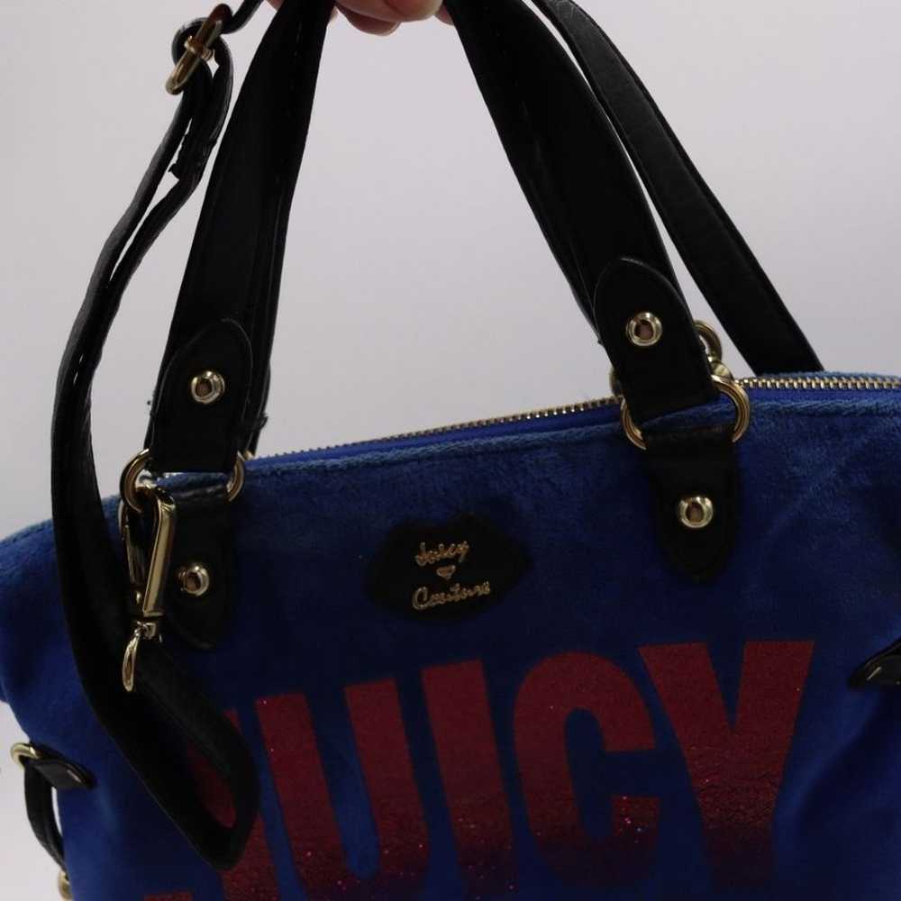 Juicy Couture Blue Vintage Y2K Spellout Velour To… - image 11