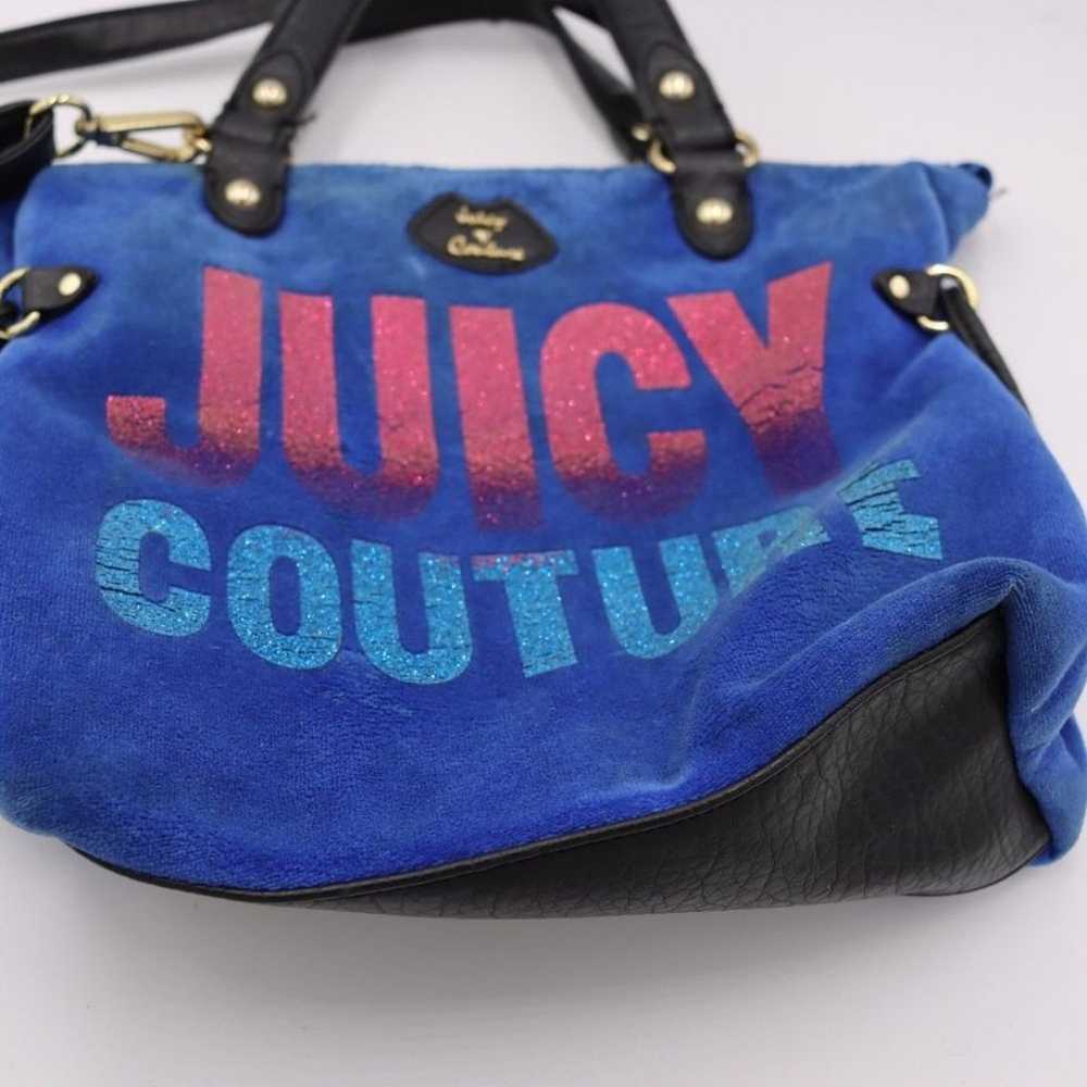 Juicy Couture Blue Vintage Y2K Spellout Velour To… - image 1