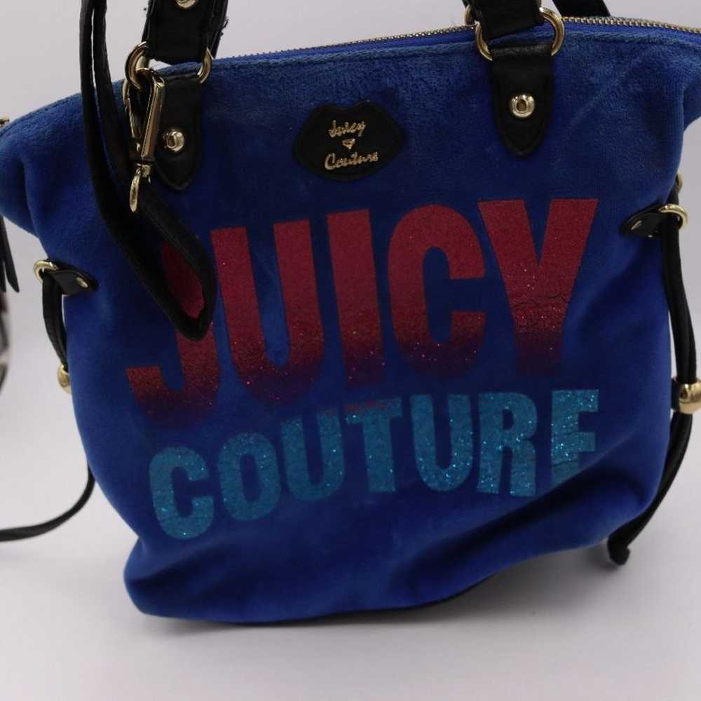 Juicy Couture Blue Vintage Y2K Spellout Velour To… - image 3