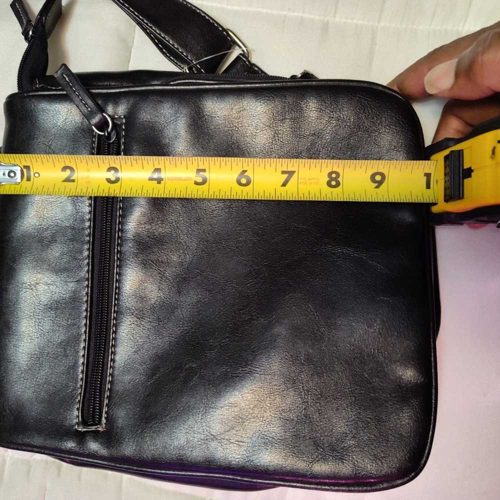 Unisex Crossbody black leather bag - image 11