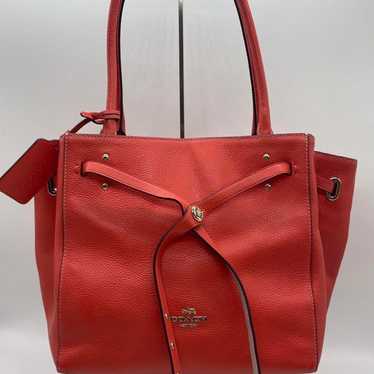 COACH Leather Tote Bag Orange