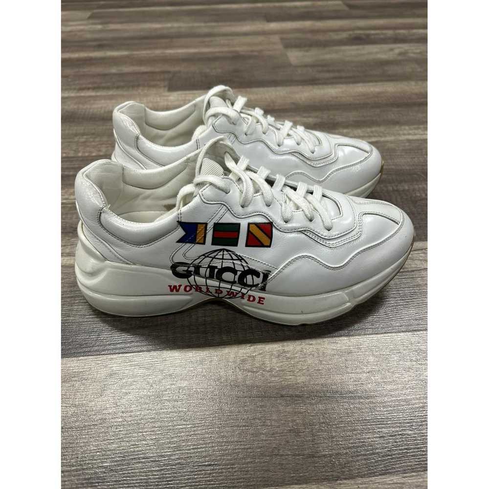 Gucci Rhyton leather low trainers - image 3