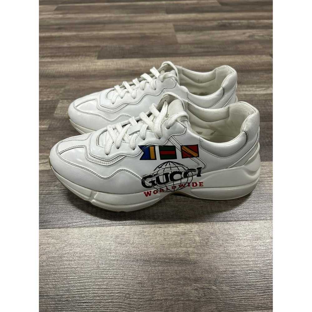 Gucci Rhyton leather low trainers - image 4