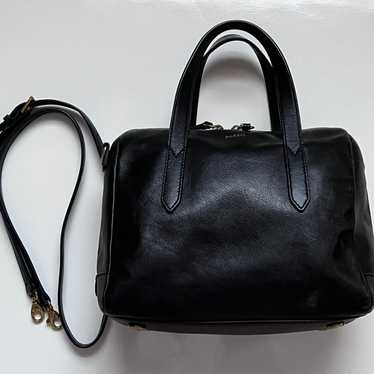 Fossil Sydney Ladies' Leather Satchel In Black