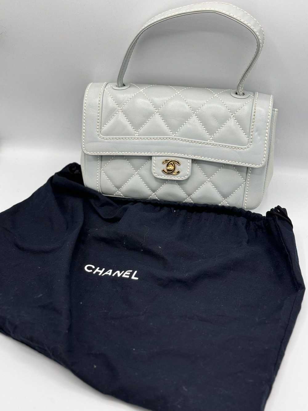 Chanel CHANEL Wild Stitch Matelasse HandBag Lambs… - image 2