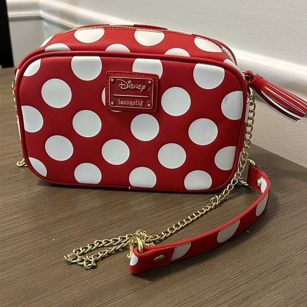 Disney Loungefly Crossbody Bag - Red with White P… - image 3