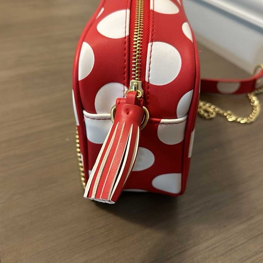 Disney Loungefly Crossbody Bag - Red with White P… - image 6