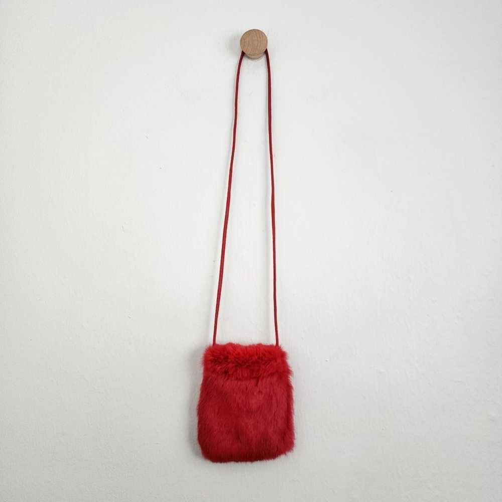 Wilsons Leather Red Genuine Rabbit Hair Crossbody… - image 7