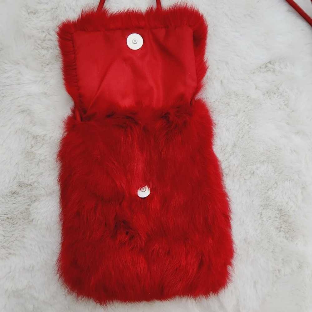 Wilsons Leather Red Genuine Rabbit Hair Crossbody… - image 9