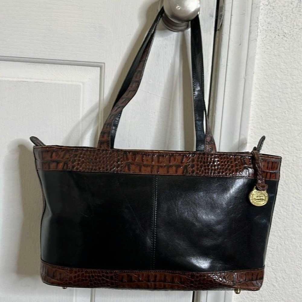 Brahmin Shoulder Hobo Leather Bag Crocodile Embos… - image 1