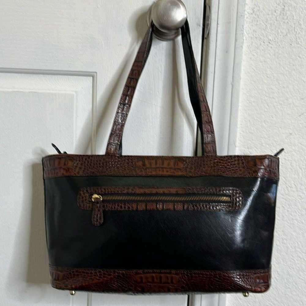 Brahmin Shoulder Hobo Leather Bag Crocodile Embos… - image 2