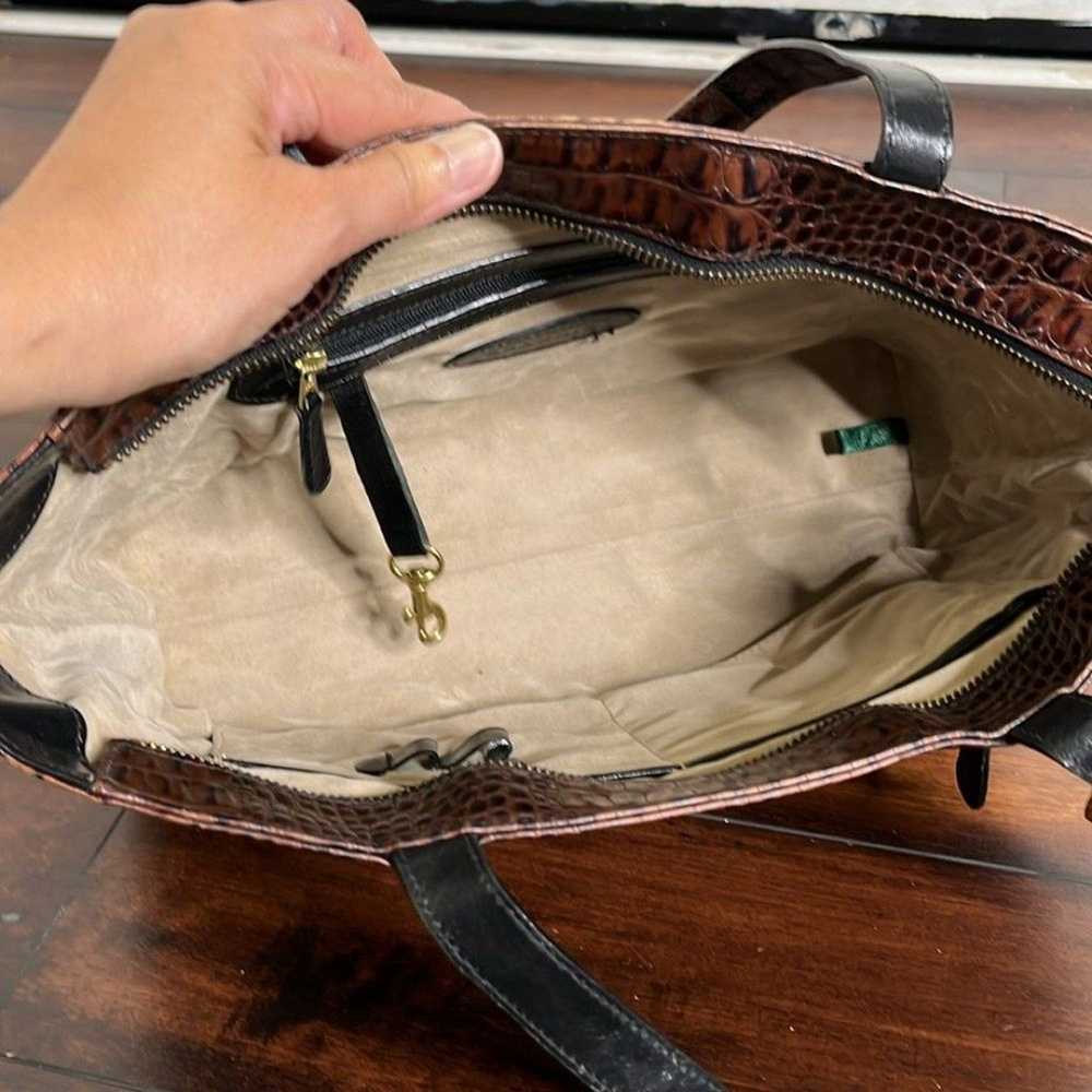 Brahmin Shoulder Hobo Leather Bag Crocodile Embos… - image 9