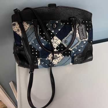 Coach preowned denim and faux leather bag - image 1