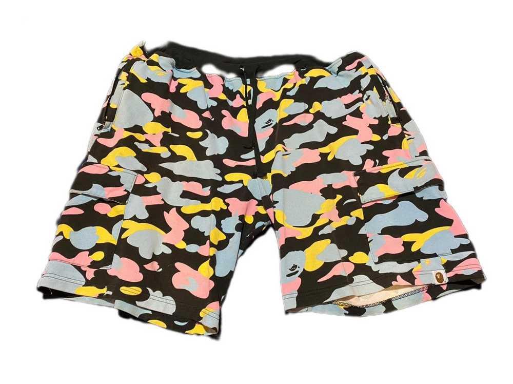 Bape Bape OG black cotton candy cargo sweatshorts - image 1