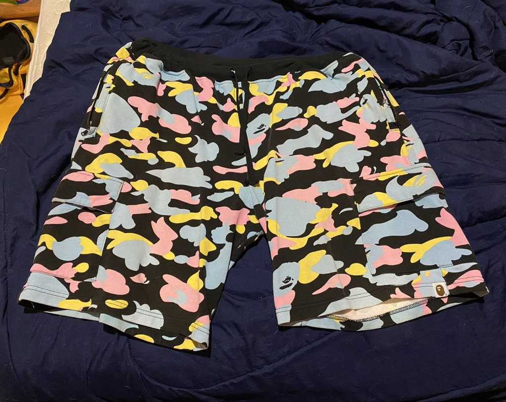 Bape Bape OG black cotton candy cargo sweatshorts - image 2