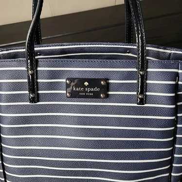 NWOT Kate Spade Dark Blue/ White Stripe Tote