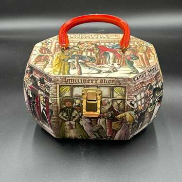 Anton good Pieck At Marketplace Beechwood Purse 1973 Signed K/E Lifter