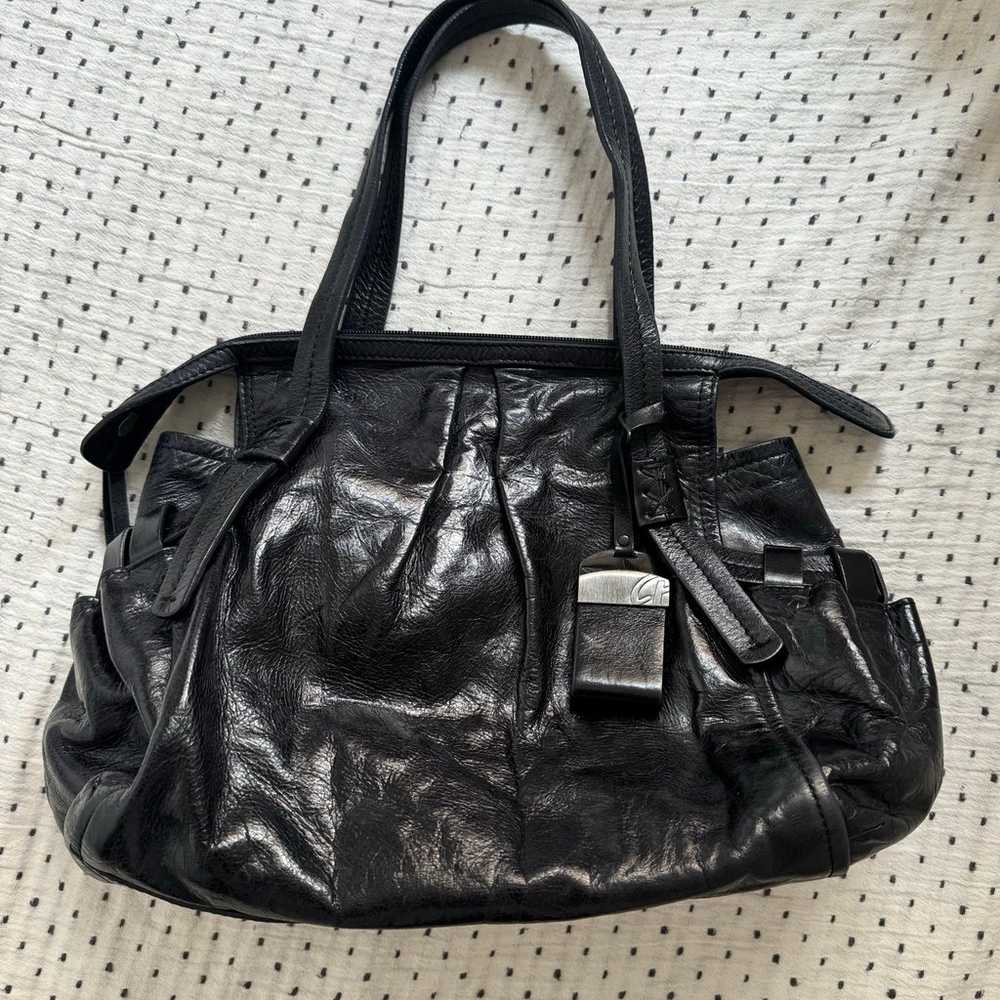 Francesco Biasia Black Leather Bag - image 1