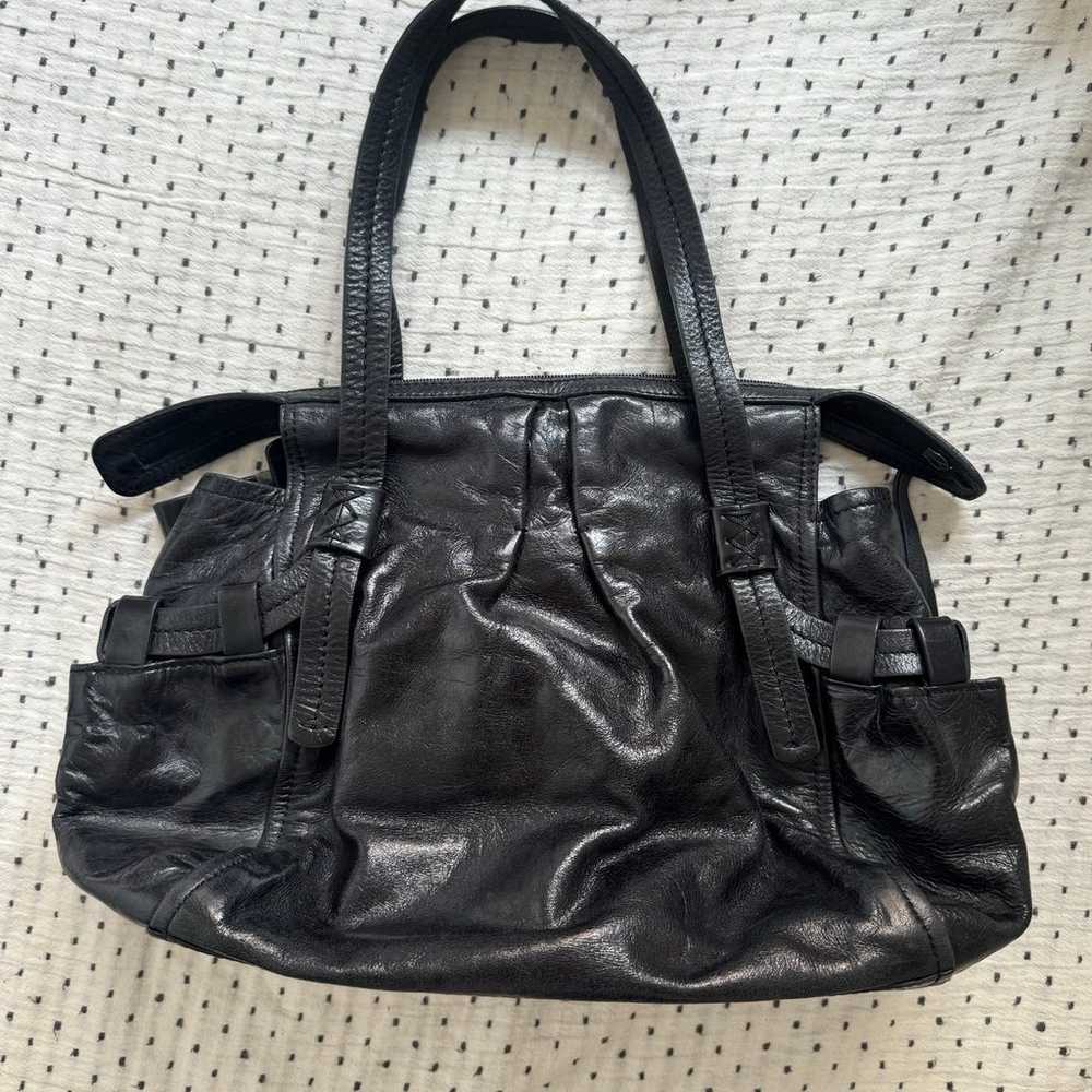 Francesco Biasia Black Leather Bag - image 2