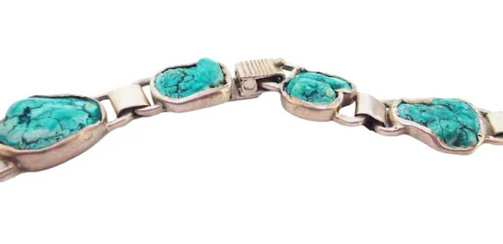 Turquoise and Sterling Bracelet for Watch or Stan… - image 2