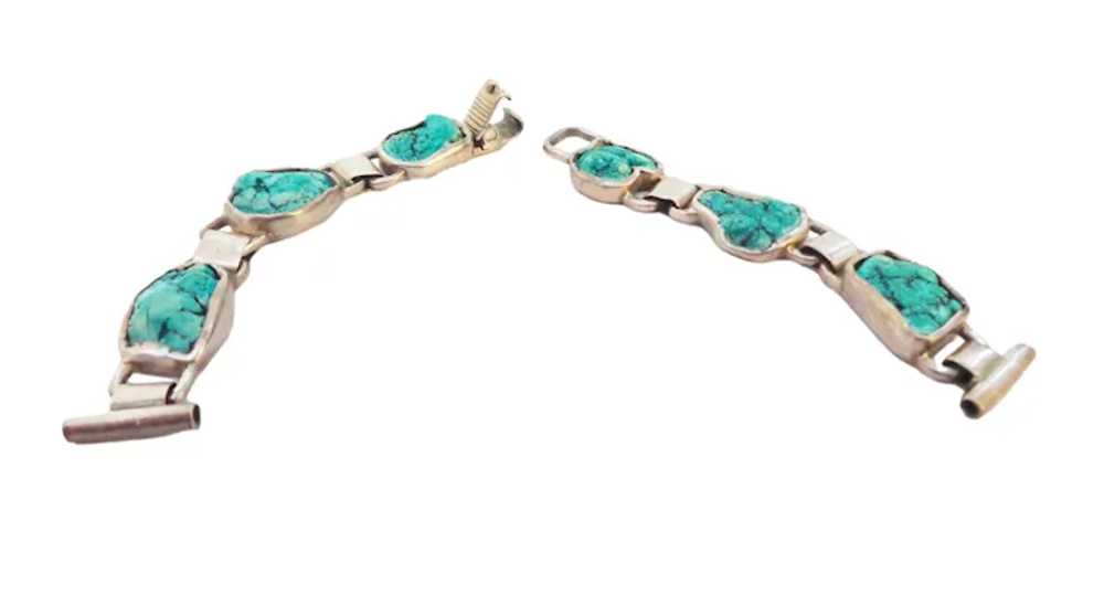 Turquoise and Sterling Bracelet for Watch or Stan… - image 3