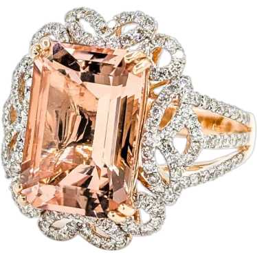 Morganite Cocktail Ring in 14k Rose Gold