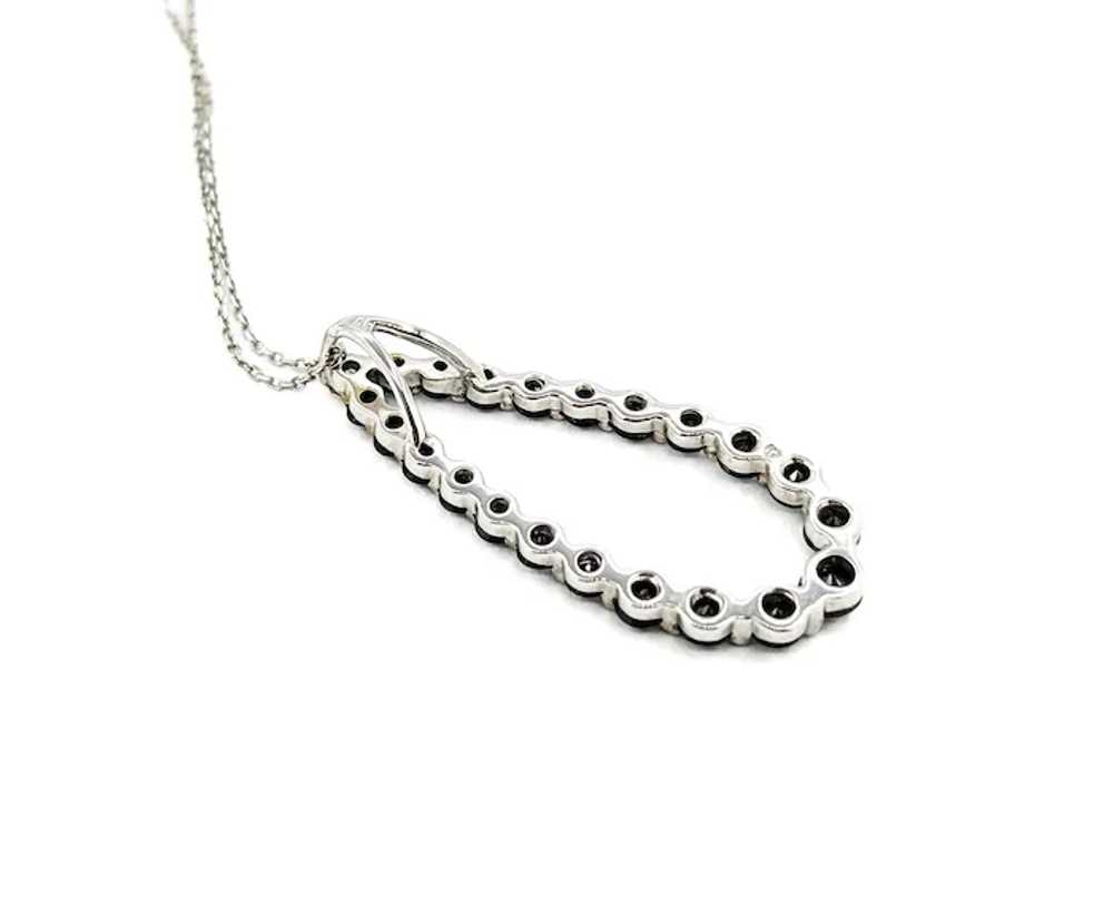 Black Diamond Drop Pendant in 14k White Gold - image 7