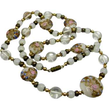 Fab Venetian Wedding Cake Bead Necklace - image 1