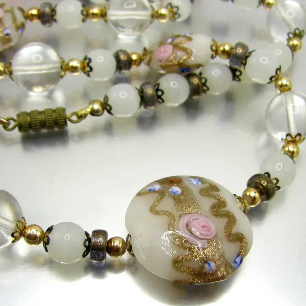 Fab Venetian Wedding Cake Bead Necklace - image 2