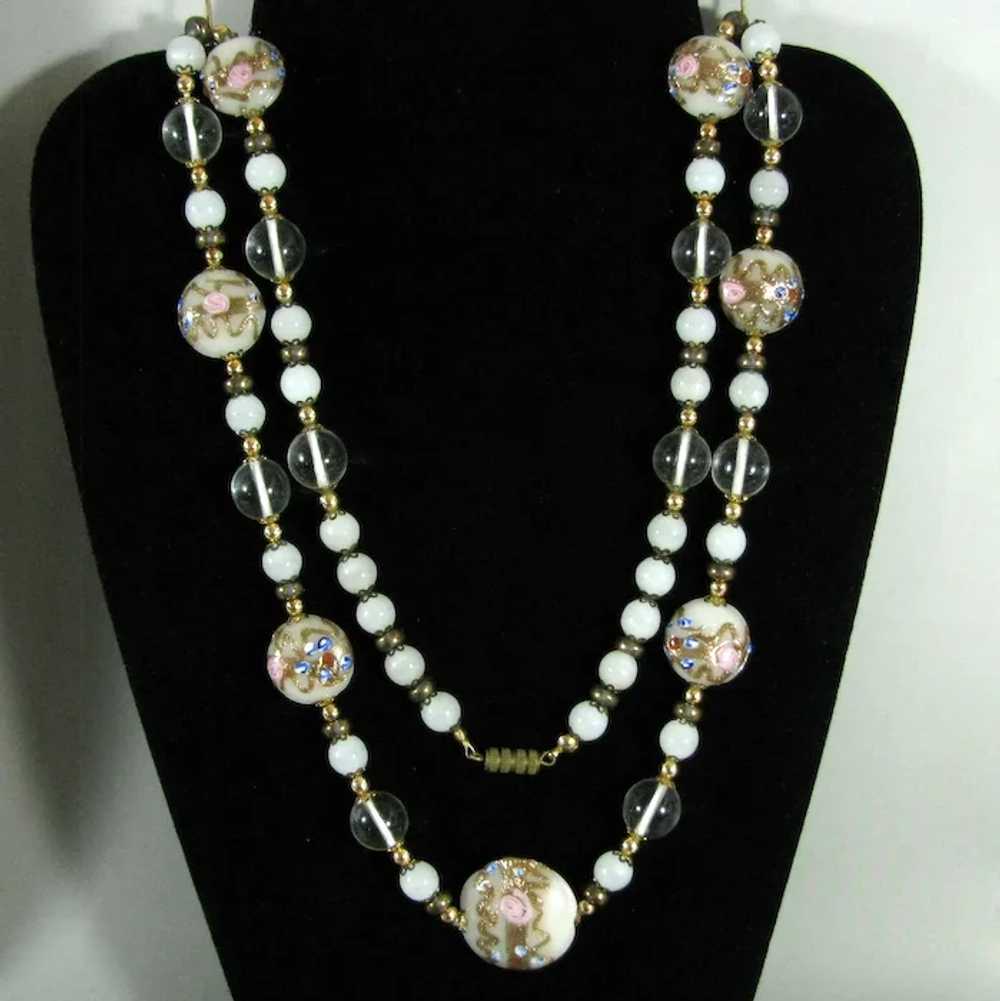 Fab Venetian Wedding Cake Bead Necklace - image 3