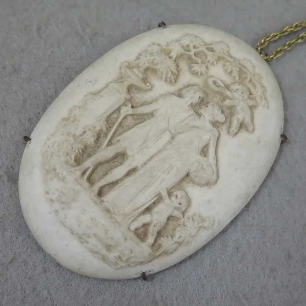 Antique Victorian Lovers Pendant on GF Necklace C… - image 2