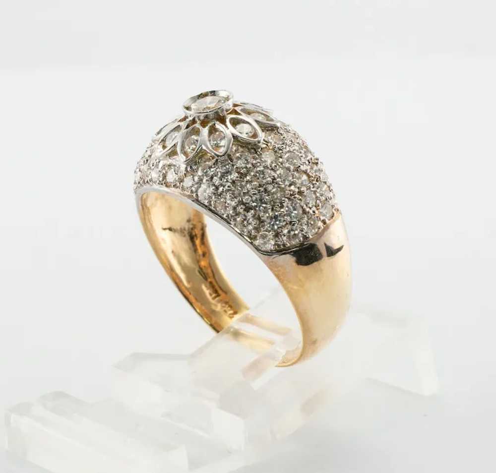 Natural Diamond Ring 18K Gold Band Vintage Estate… - image 10