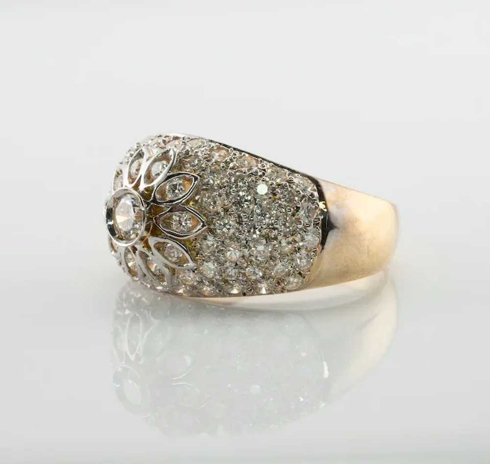 Natural Diamond Ring 18K Gold Band Vintage Estate… - image 4