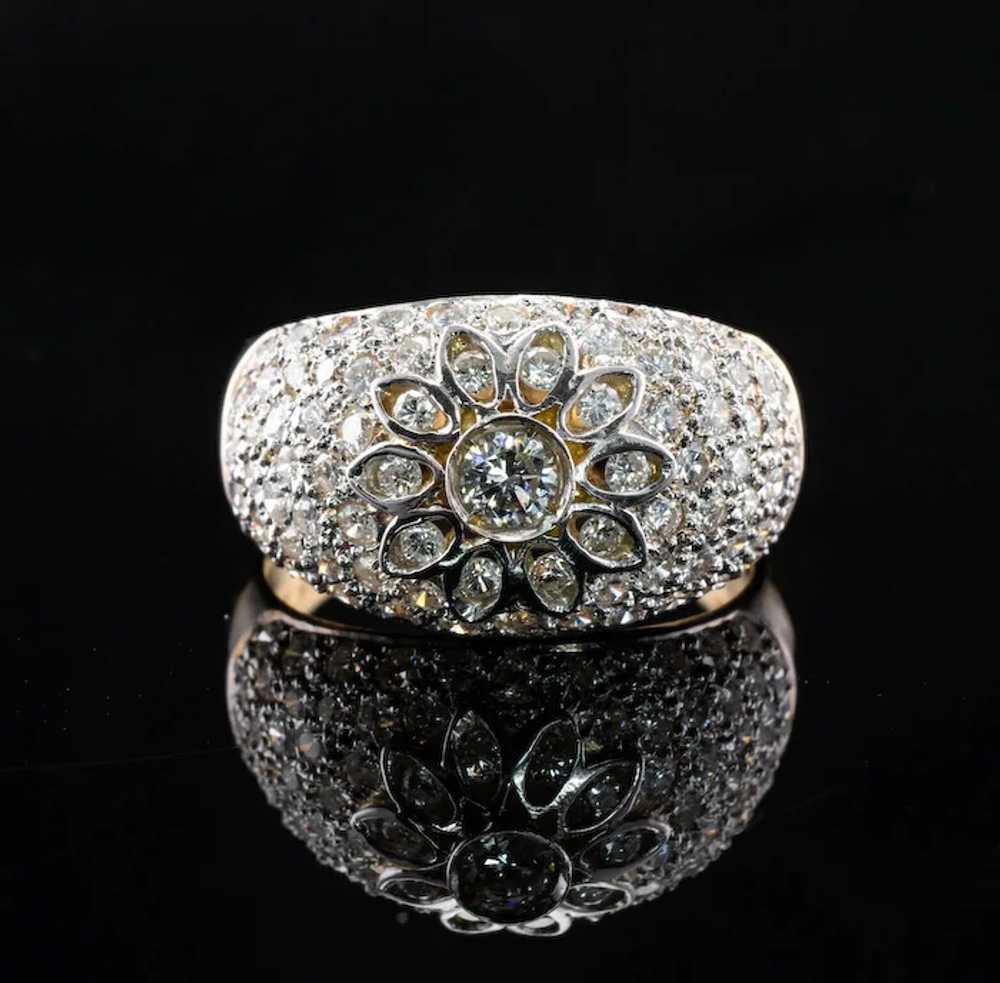 Natural Diamond Ring 18K Gold Band Vintage Estate… - image 6