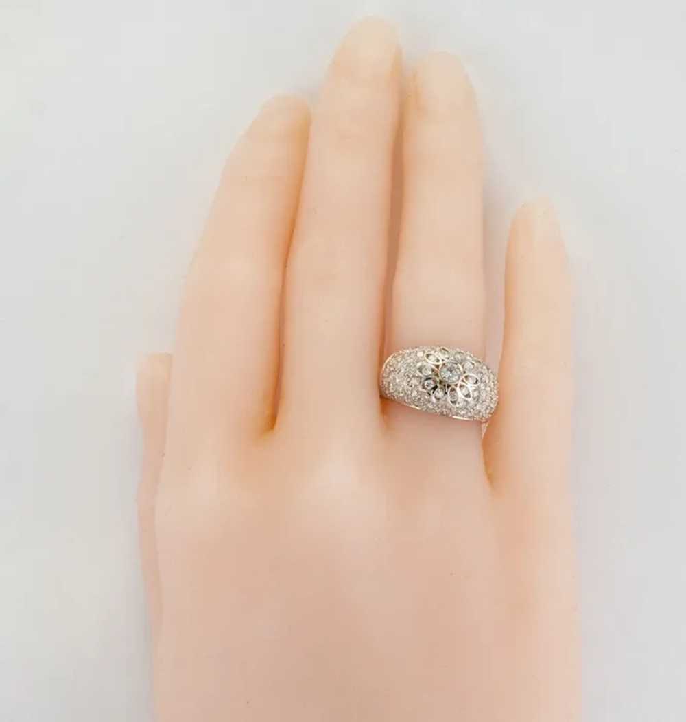 Natural Diamond Ring 18K Gold Band Vintage Estate… - image 9