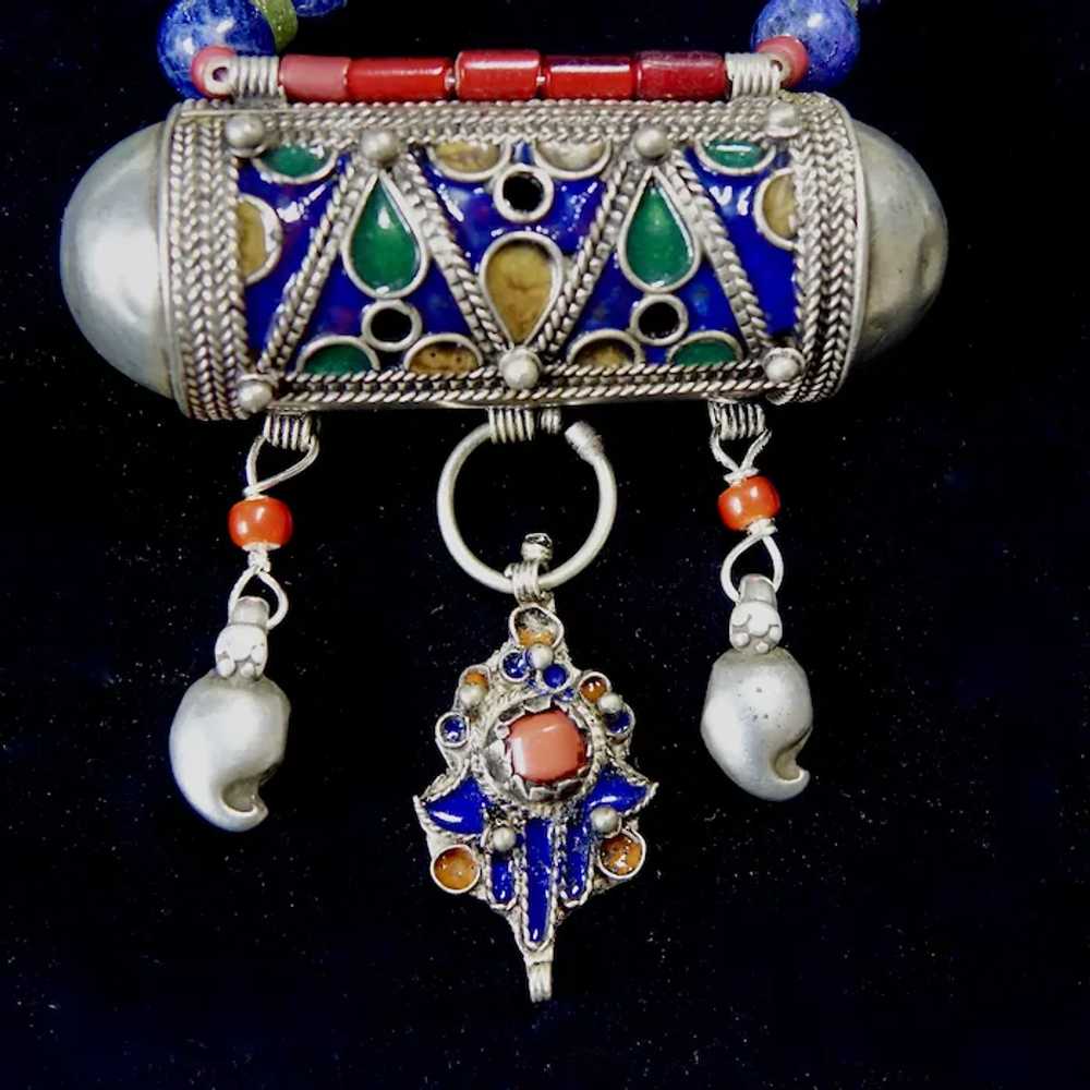 Moroccan Berber Enamel Silver Prayer Box Tribal N… - image 5